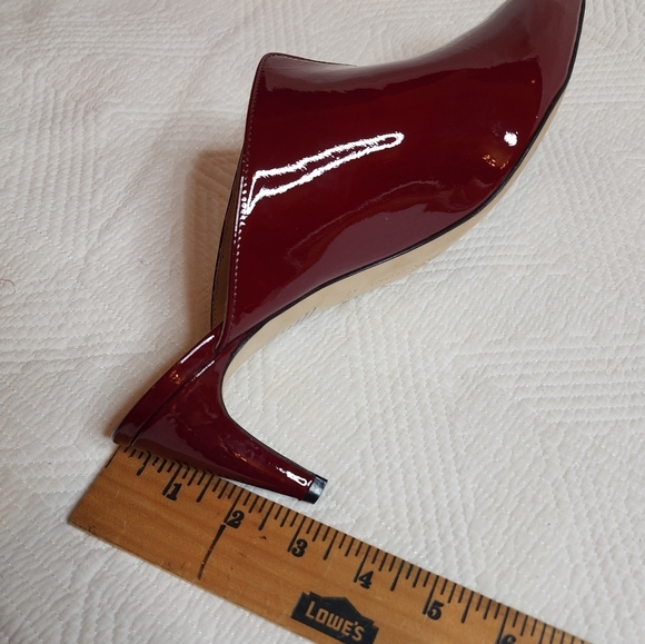 Nordstrom Red Patent Leather Pointed Toe Slide On 3" Heels Shoes Size EU 41 - Picture 15 of 17